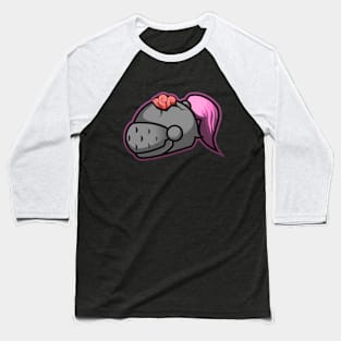 purple haired knight head vector character Baseball T-Shirt